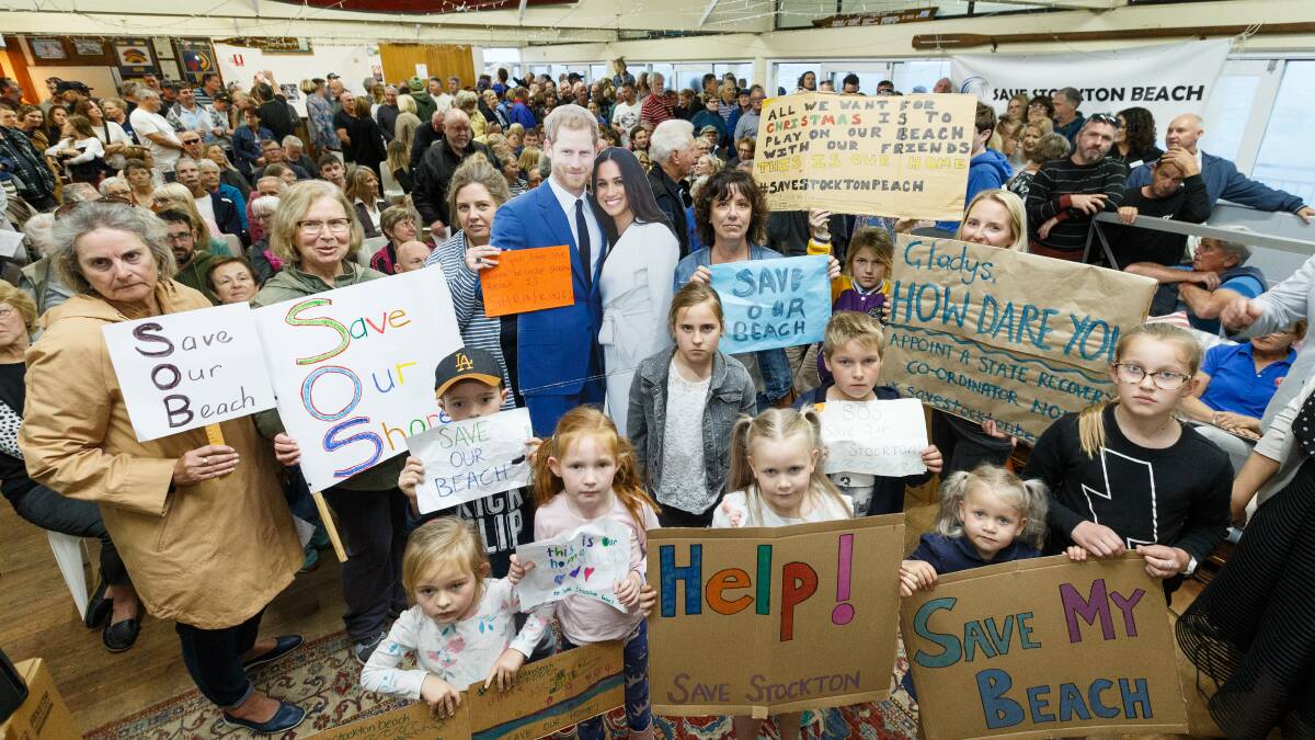 TIME FOR CHANGE: Concerned Stockton residents at a public meeting on Thursday night vowed to remain a unified force and fight to save their beach. Pictures: Max Mason-Hubers