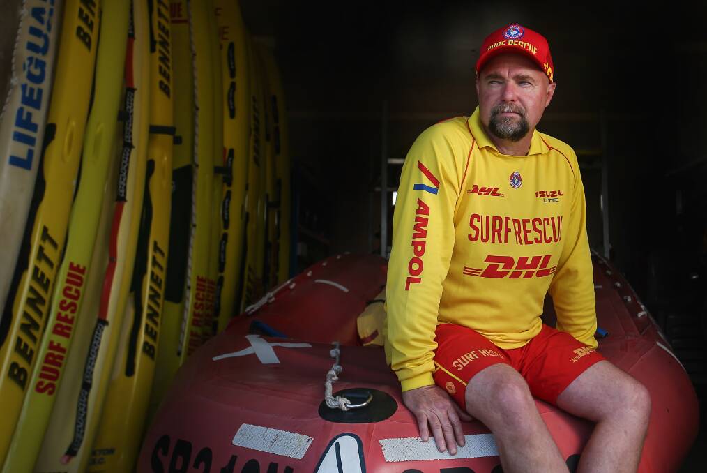Stockton Surf Life Saving Club's Brendon Ryman is the Hunter branch Lifesaver of the Year and has developed a system for members to patrol from the beach car park when worsening erosion closes Stockton beach following storm events. Pictures by Marina Neil