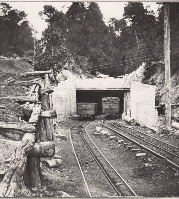 Endless rope: A rare picture of the Lymington Colliery portal, looking from the coal haulage skipway to the tunnel mouth, circa 1919.