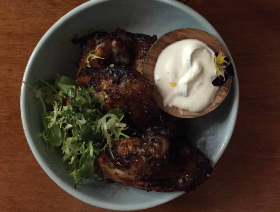 PICK IT UP: Bourbon and paprika chicken with yoghurt dip.