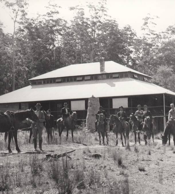Memories: Riding guests pictured beside the iconic Barrington Guest House in 1935. The main entry stairs are at bottom right. Picture: Author’s collection