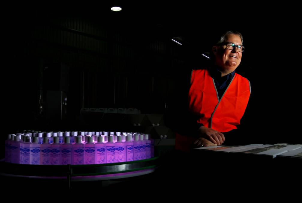 Supply in check: Dr Greg Whiteley, chairman of Whiteley Corporation, at the manufacturer's Tomago plant. Picture: Simone de Peak