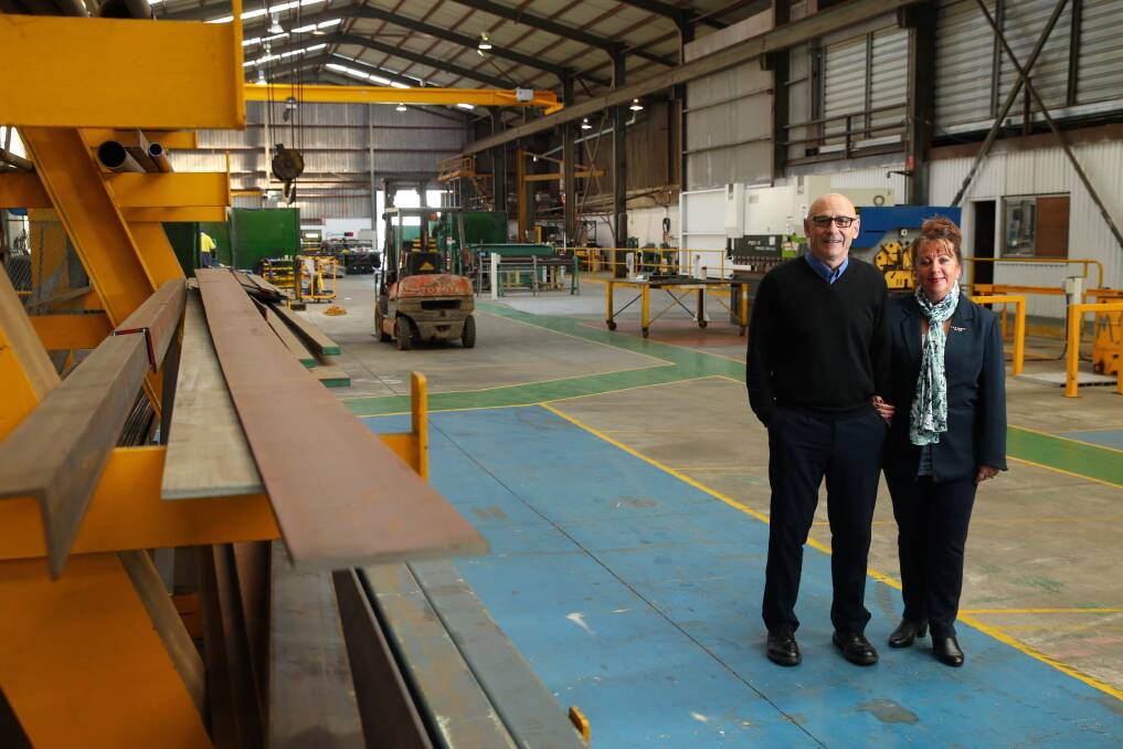 Self-starting stalwart: Rod Murphy pictured in his Gateshead fabrication business with wife Rosemarie in 2016. Picture: Max Mason-Hubers 