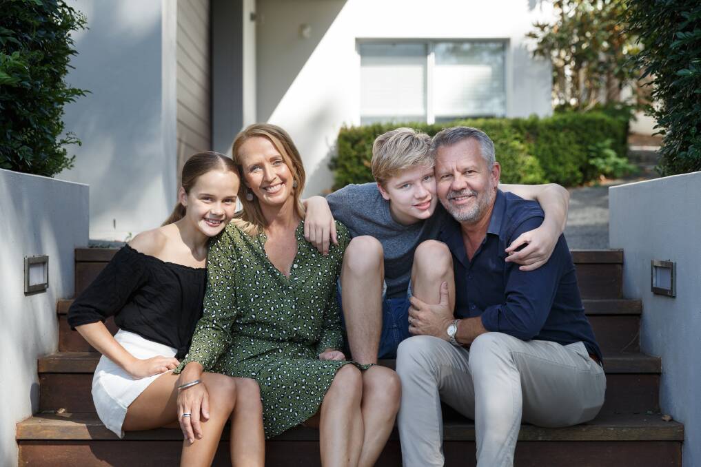 Life-changing experience: Natasha Beyersdorf and husband Bret Lavaring, with their son Cam and daughter Tilly, say Hunter Aspect has offered them unique support. Picture: Max Mason-Hubers 
