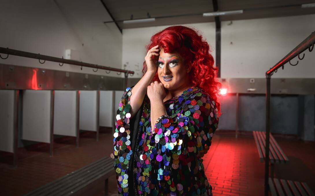Strike a pose: Timberlina the drag queen, aka Timothy Jackson, is the organiser of Blush and founder of Timber Productions. Picture: Marina Neil 