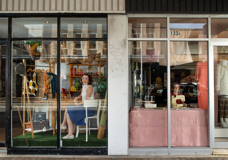 Windows to the world: Hamilton shopkeepers Julie Grant, right, of I Am Billie Boots, and her friend Bec Wheatley, owner of The Retro Wardrobe. Pictures: Marina Neil 