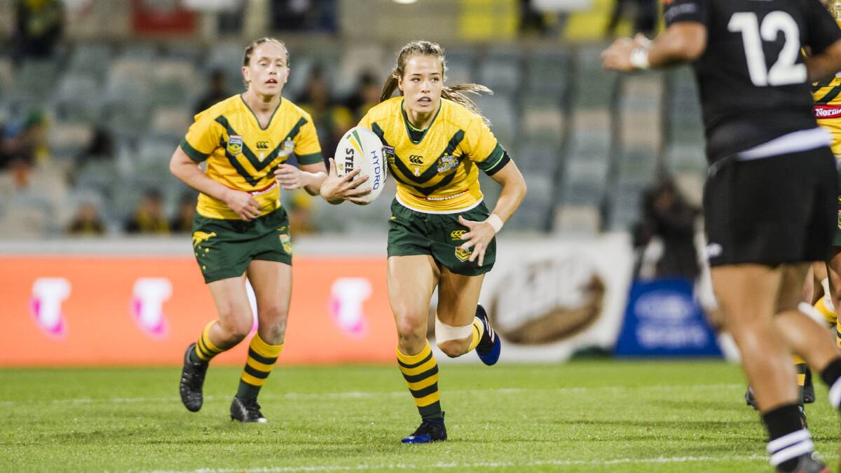 SPACE: Isabelle Kelly on debut for the Jillaroos earlier this year. Picture: Jamila Toderas