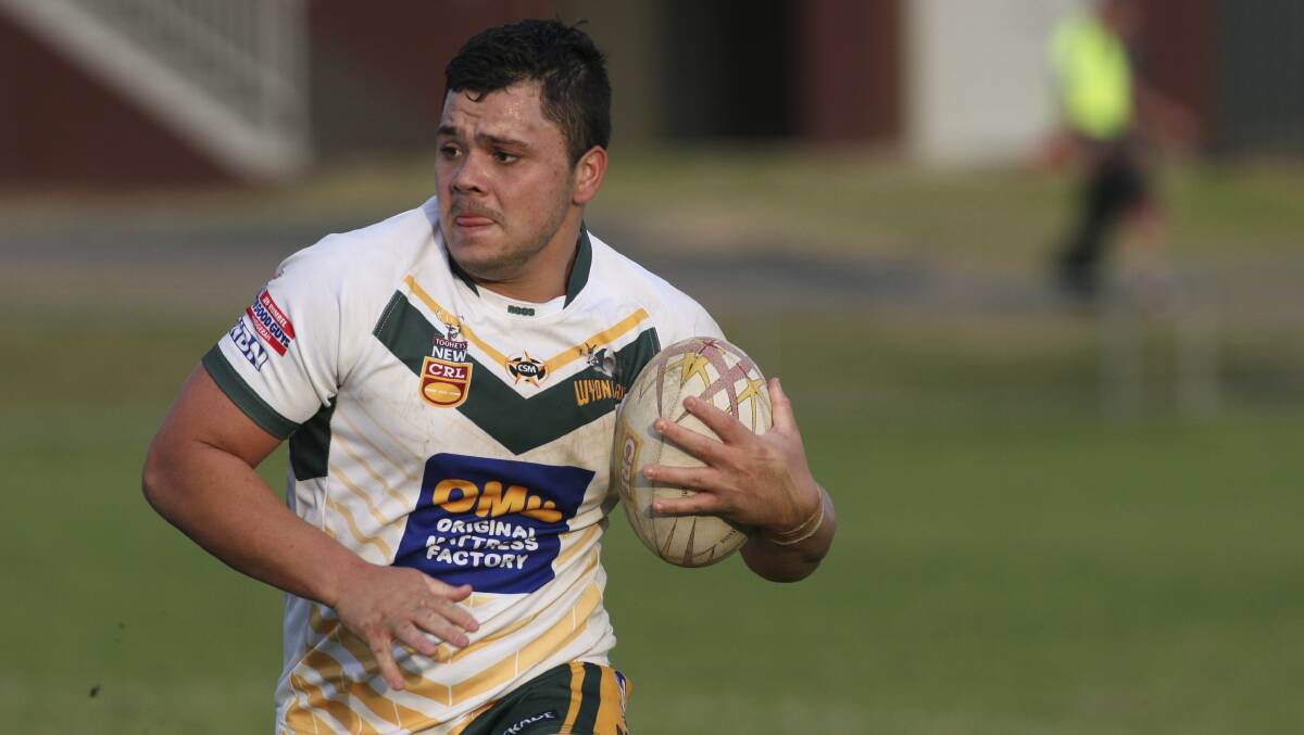 FLASHBACK: Justin Toomey-White playing for the Wyong Roos in 2012. Picture: David Stewart