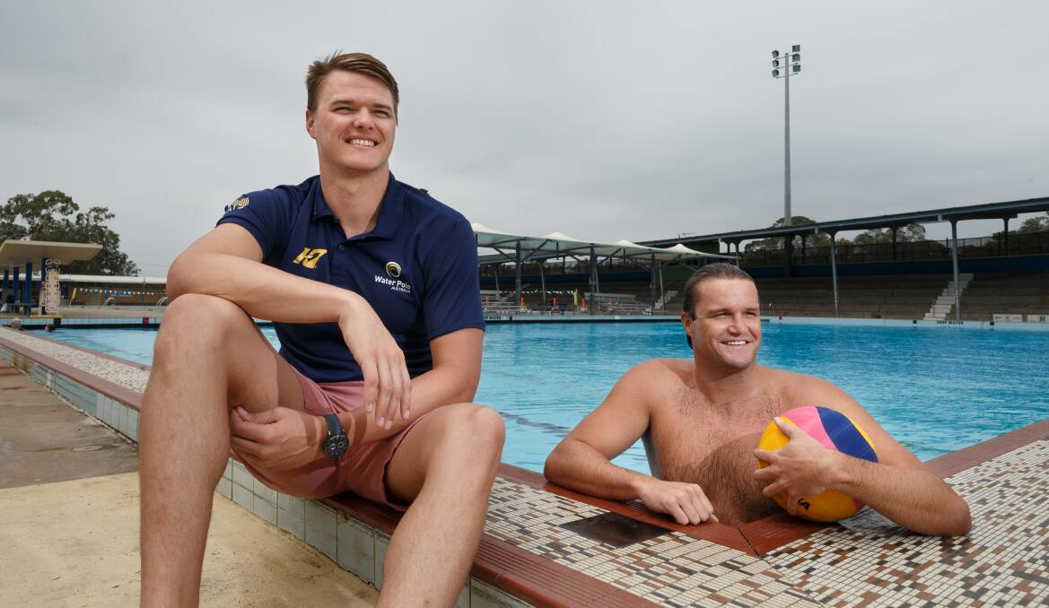 SET: Australian water polo representative Nathan Power (left) hopes to join Spanish league club Barcelona in the coming weeks. He is home in New Lambton awaiting confirmation about travel exemptions. Picture: Max Mason-Hubers