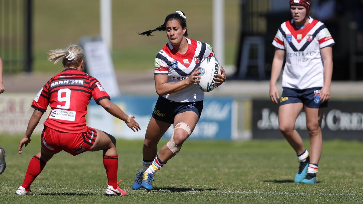 GREEN AND GOLD: Jillaroos squad member Yasmin Meakes playing for the Central Coast Roosters in the NSW Women's Premiership last year. Picture: NSW Rugby League