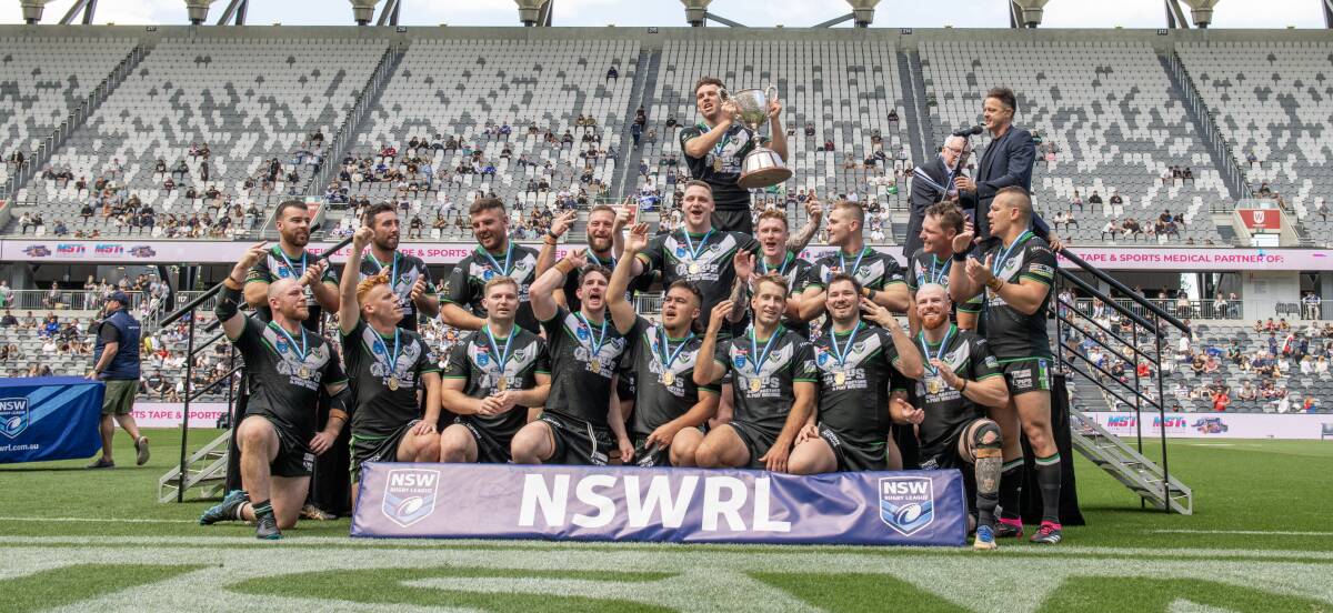 Maitland celebrate after a President's Cup victory at CommBank Stadium on Sunday. Picture by Bryden Sharp/NSWRL