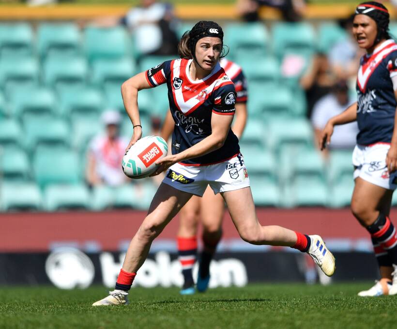 KEEN TO GET BACK ON THE PARK: Wallsend-based Mel Howard, 27, playing for the Sydney Roosters in last year's NRLW competition. Picture: NRL Imagery