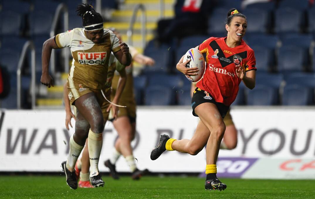 Anika Putler representing PNG at the women's World Cup. Picture Getty Images
