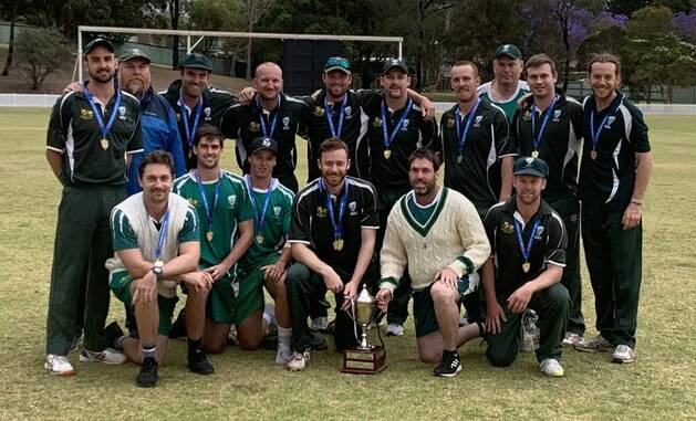 WINNERS: Newcastle with the NSW Championships trophy after defeating Greater Illawarra in Keira on Sunday. Picture: Twitter via @cricket_illaw