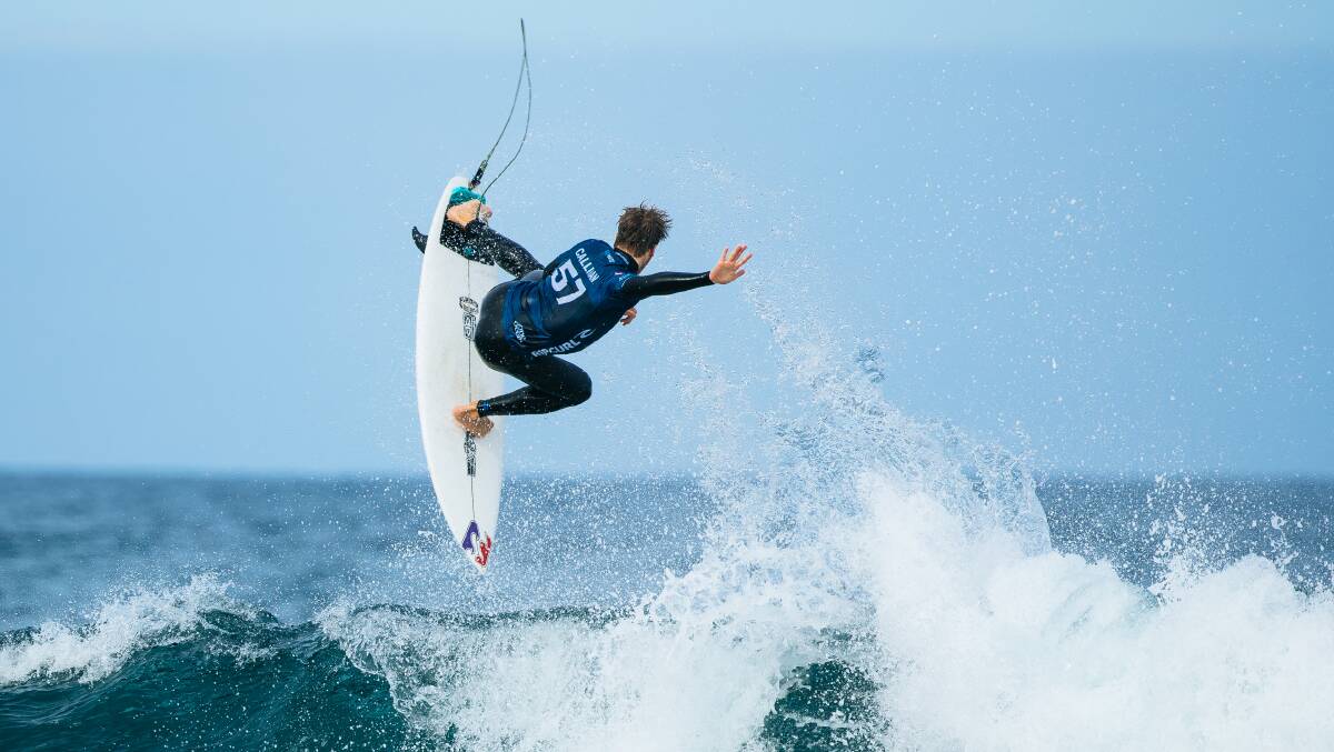 Callinan launches off a wave at Bells on Tuesday. Picture World Surf League