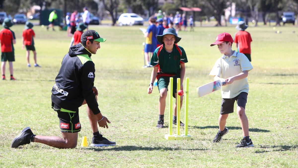 TIPS: Newcastle's Jason Sangha on the South Coast earlier this month as part of the annual Cricket NSW country blitz. Sylvia Liber