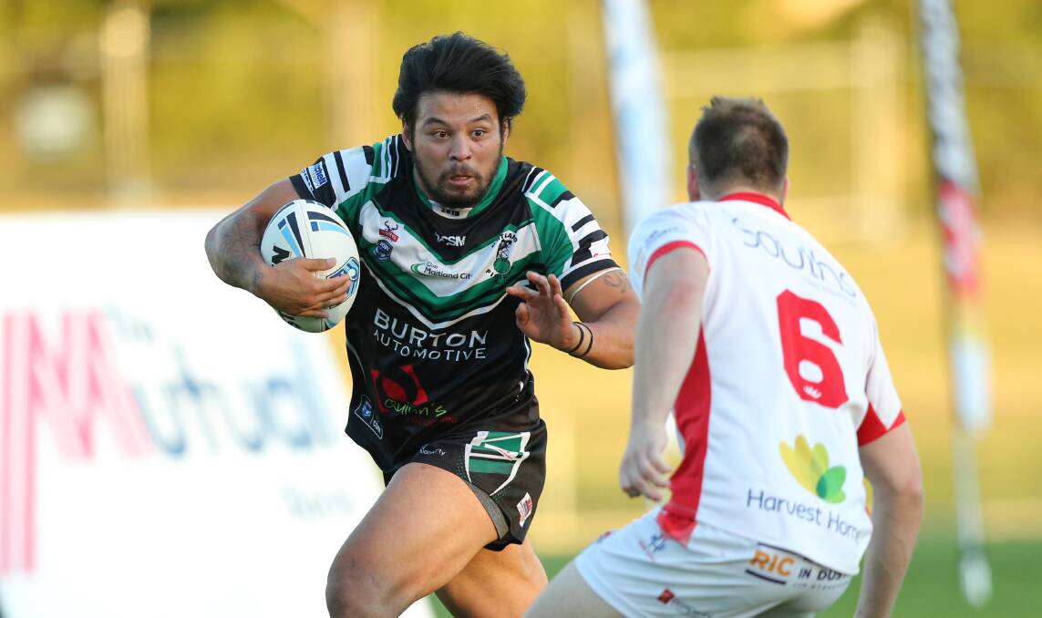 FULL FLIGHT: Pickers player Marco Delapena in action against South Newcastle at Maitland Sportsground earlier this season. Picture: Max Mason-Hubers
