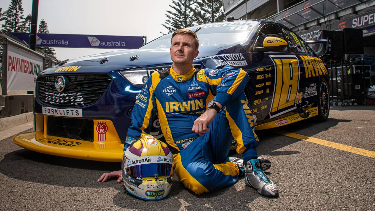 MILESTONE: Supercars driver Mark Winterbottom in pit lane ahead of his 500th race start at the Newcastle 500 on Saturday. Picture: Simon McCarthy