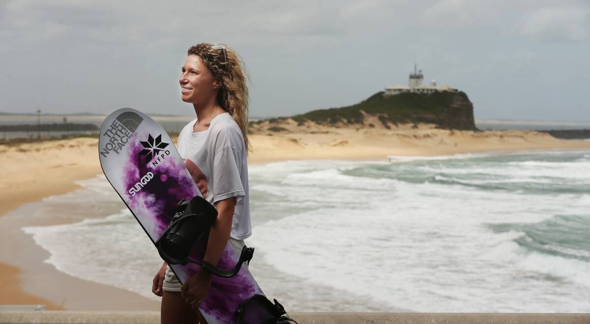 Newcastle snowboarder Michaela Davis-Meehan before rejoining the Freeride World Tour. The 30-year-old scored a wildcard for the 2023 competition, which starts in Canada next month. Picture by Simone De Peak