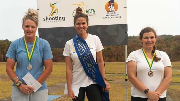 WINNER: Laetisha Scanlan (centre). Picture: Twitter via Shooting Australia