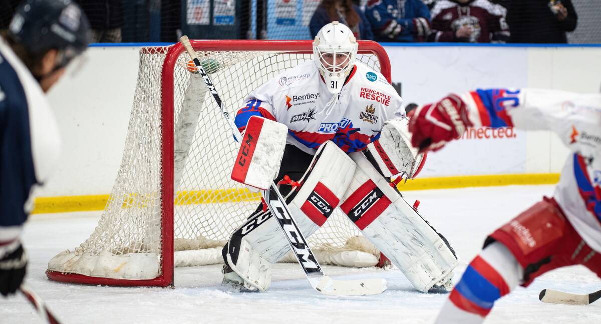 ON THE WAY: Perth-based goalkeeper Charlie Smart is poised to rejoin the Newcastle Northstars for the rest of 2022. He will qualify for the upcoming Australian Ice Hockey League finals series over the last few rounds. Picture: Rhys Lavender