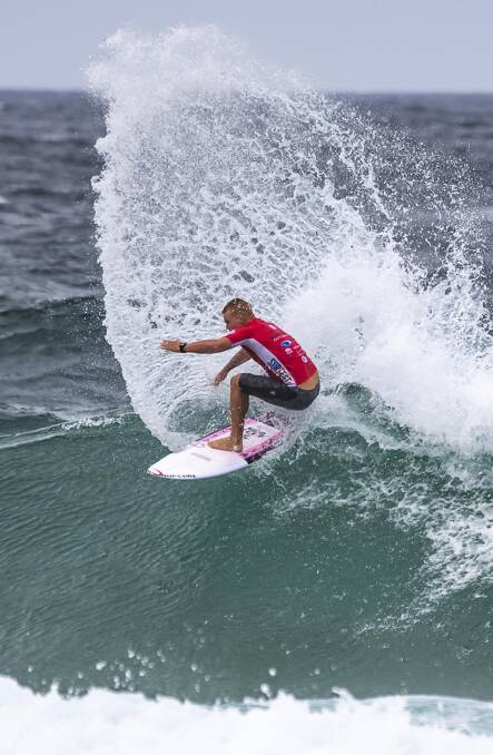 SUCCESS: Jackson Baker en route to finishing second in Thursday's third-round heat at his home break Merewether. Making the last 24 marks his best result at any WSL qualifying series 6000-point event. Picture: Paul Danovaro