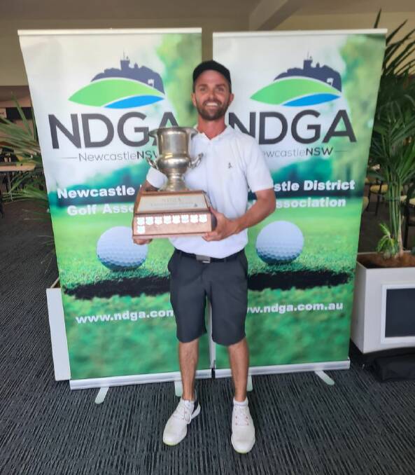 Hawks Nest club member Matt Kirkwood after claiming the NDGA District Championships at Belmont on Sunday. Picture via Facebook