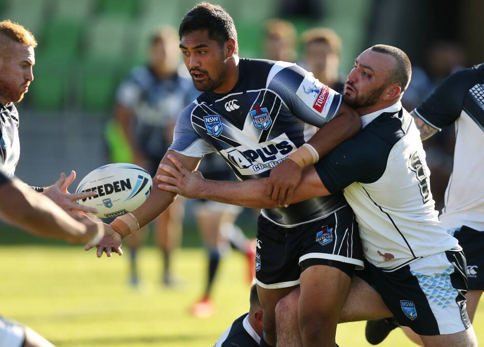 NEW CHALLENGE: NSW Pioneers representative and former NRL player Pat Mata'utia lining up for the Newcastle Rebels earlier this month. The 25-year-old joined Western Suburbs in 2019. Picture: Marina Neil