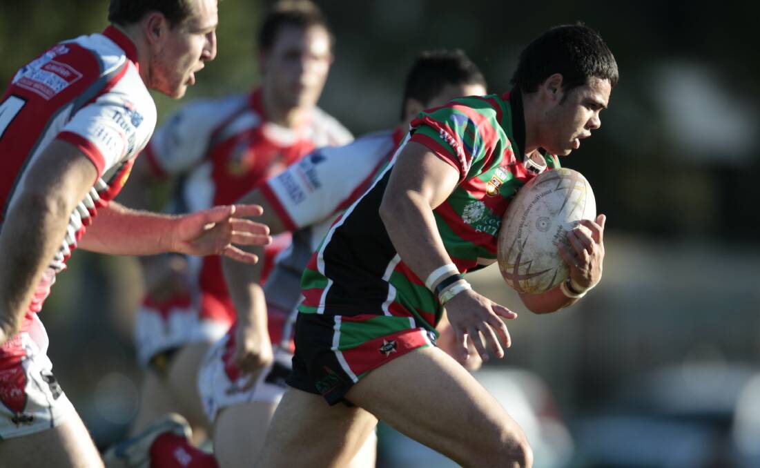 Northern Hawks recruit Adrian Davis playing for Newcastle Rugby League club Western Suburbs in 2011. Picture by Peter Stoop