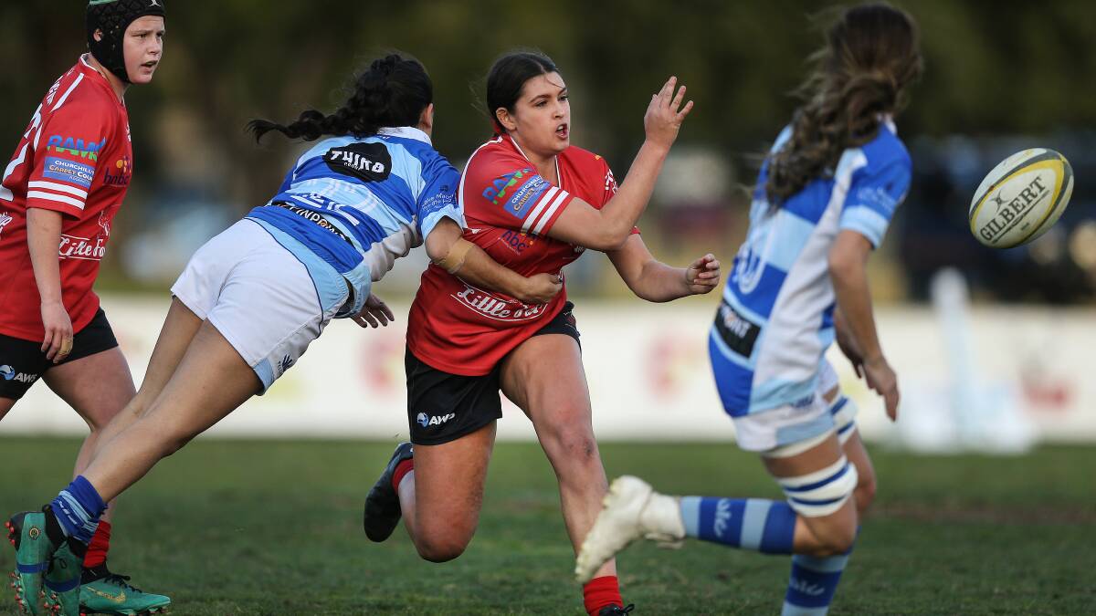 CHANGE: NSW Country rugby league representative Bobbi Law playing for The Waratahs in last year's Newcastle and Hunter Rugby Union grand final. Picture: Marina Neil