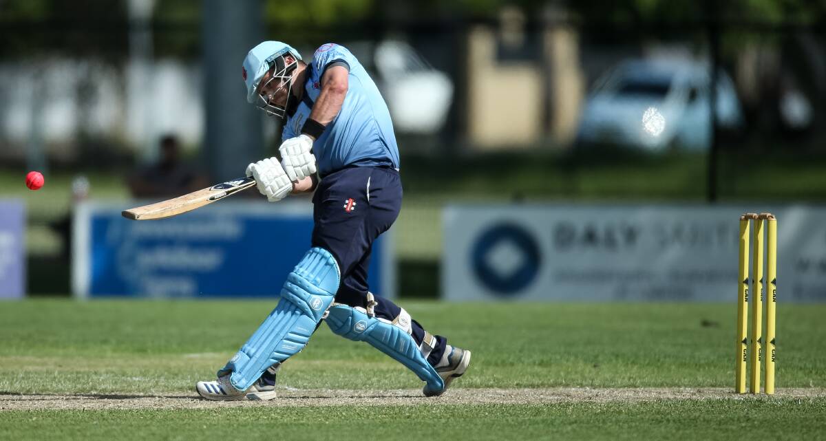SHOT: Newcastle representative squad member Ben Patterson playing for City in the T20 Summer Bash final in 2021. He will captain-coach the Sabres this season. Picture: Marina Neil