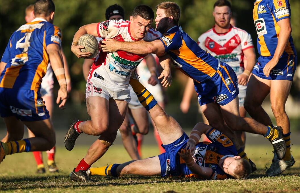 POWER: South Newcastle's Tori Freeman has been named at lock for the defending champions in Saturday's fixture against Kurri Kurri at Townson Oval. This marks his return to first grade, having undergone knee surgery after suffering an ACL injury in last year's major semi-final. Picture: Marina Neil