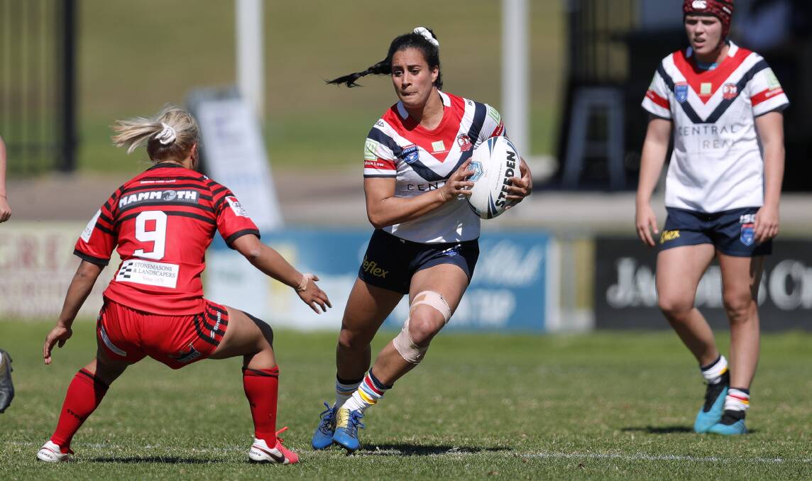 CONTRACT: Yasmin Meakes playing for the Central Coast Roosters during the NSW Women's Premiership earlier this year. Picture: Bryden Sharp