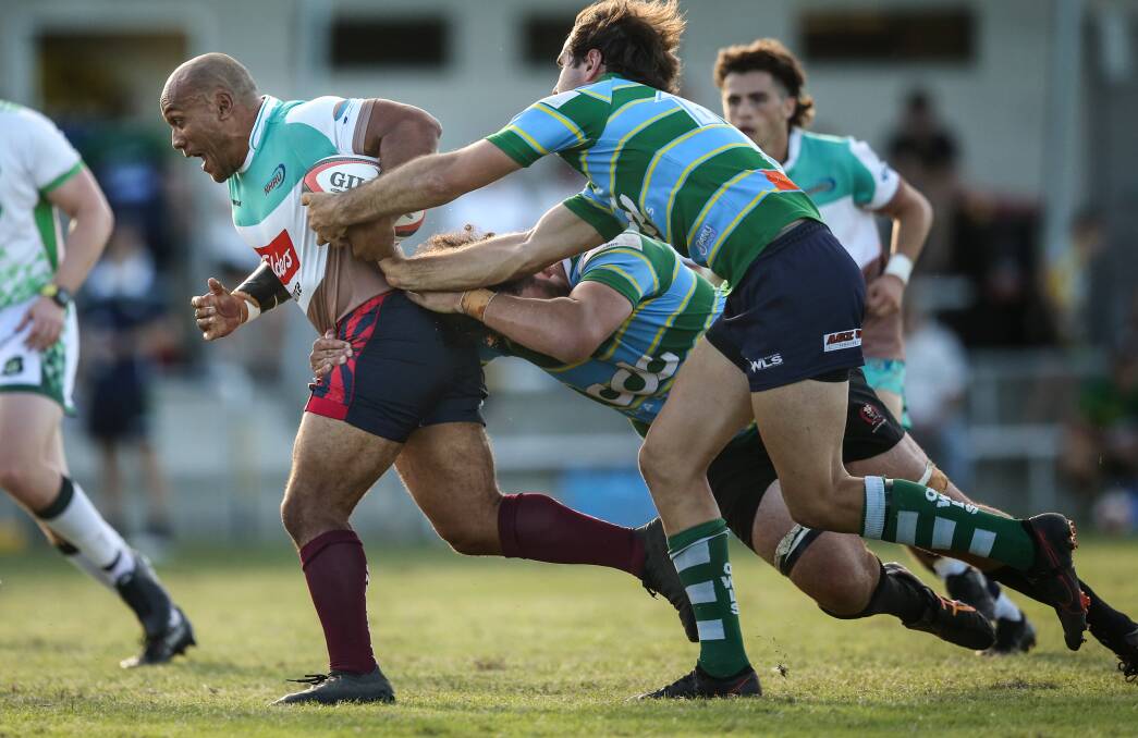 CHARGE: Carl Manu playing a trial last month. Picture: Marina Neil