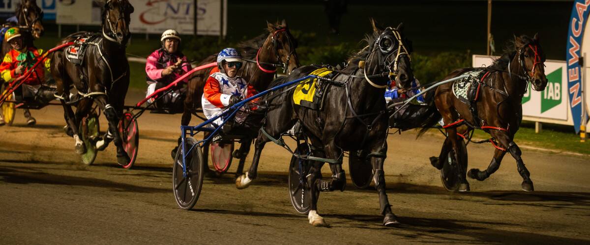 ON A ROLL: Cessnock-based driver Blake Hughes has gone past 100 career winners. The 17-year-old will again team up with boss Clayton Harmey at Newcastle International Paceway on Friday. Picture: Marina Neil