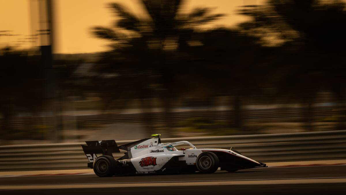 Hunter driver Christian Mansell testing in Bahrain ahead of the F3 season. Picture supplied (Dutch Photography) 