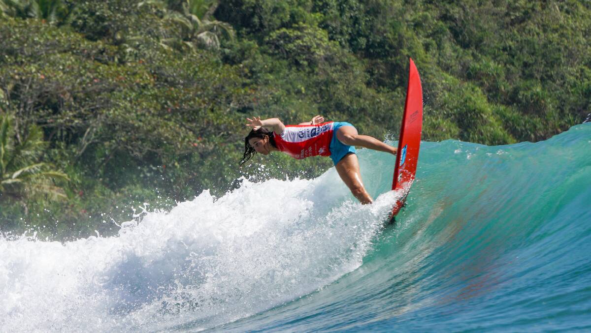 RETURN: Newcastle's Philippa Anderson competing in China on Tuesday. Picture: World Surf League