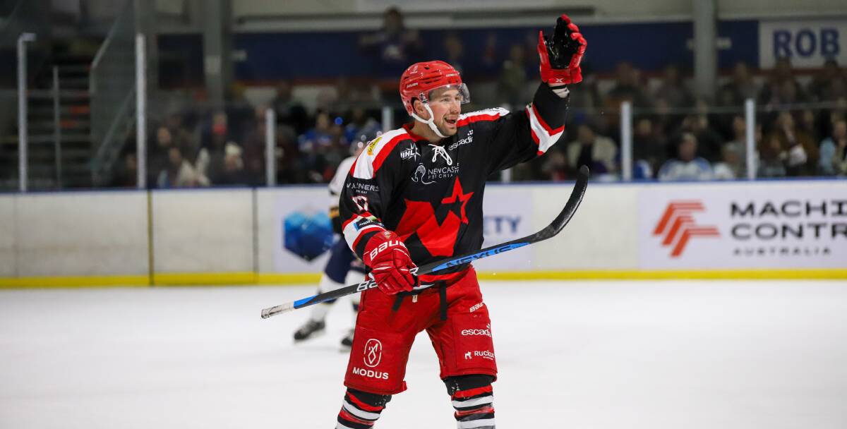 Northstars import Francis Drolet recorded a game-high six points in Newcastle's 11-2 victory over Adelaide at Hunter Ice Skating Stadium on Sunday. He scored twice and had four assists. Picture by Jamison O'Malley