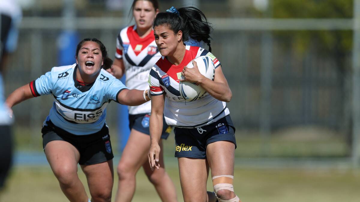 CONTRACT: Yasmin Meakes playing for the Central Coast Roosters in the NSW Women's Premiership earlier this year. Picture: Bryden Sharp