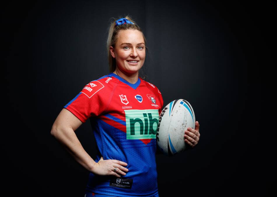 READY: Homegrown product Olivia Higgins joined the Newcastle Knights this season after winning an NRLW premiership with the Sydney Roosters. Picture: Max Mason-Hubers