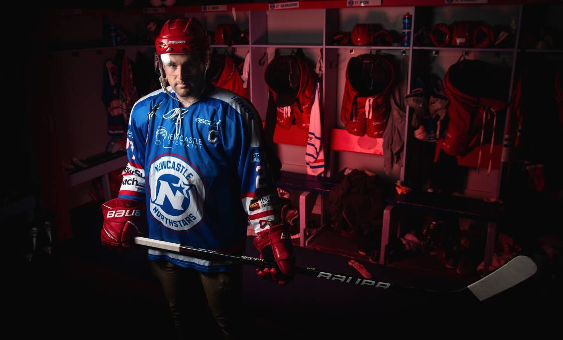FRONTMAN: Liam Manwarring has become the first homegrown captain of the Newcastle Northstars, who play in the Australian Ice Hockey League. Picture: Marina Neil