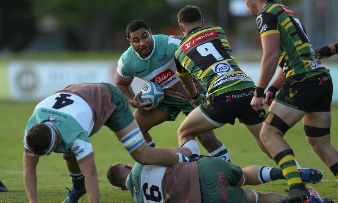 IN: Hunter Wildfires halfback Mahe Fangupo will be back for a last-round Shute Shield clash against Penrith on Saturday. He missed the weekend's loss to West Harbour. Picture: Marina Neil