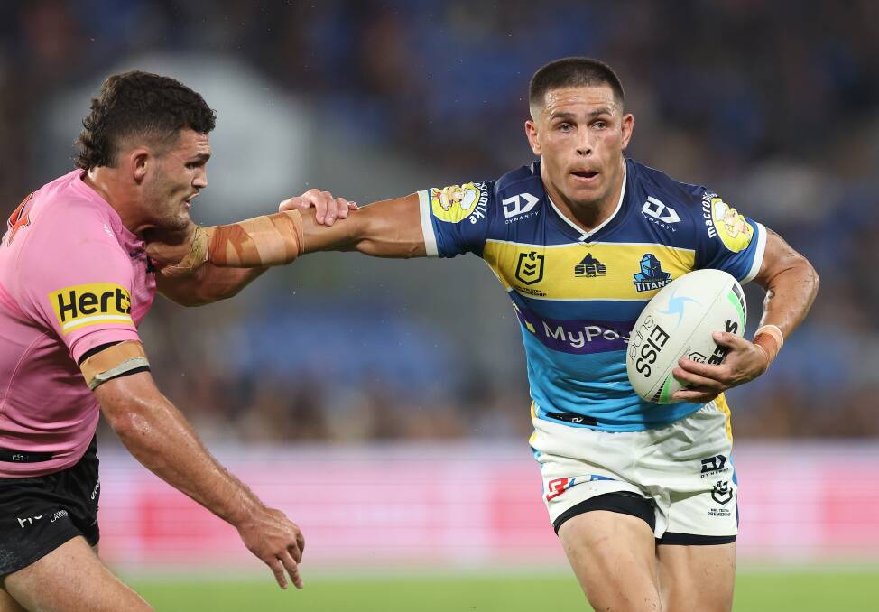 BACK HOME: WIll Smith playing NRL for the Gold Coast Titans on April 29. Picture: Getty 