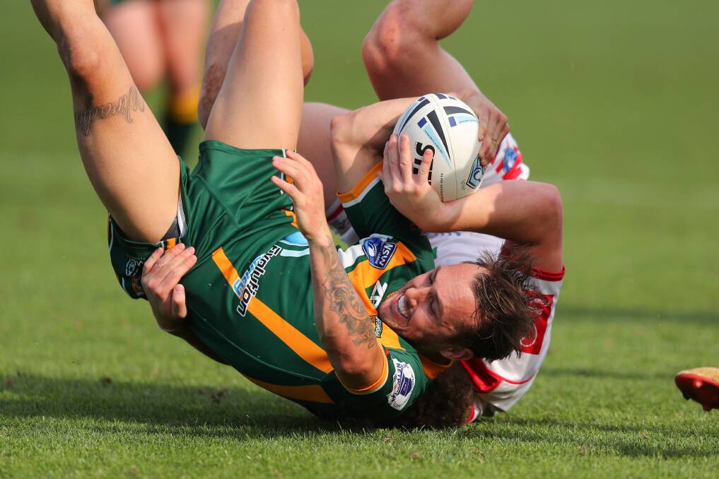 FULLBACK: Luke Sharpe playing for the Wyong Roos. The fullback is two points off the lead in the Newcastle Rugby League player-of-the-year standings. Picture: Max Mason-Hubers