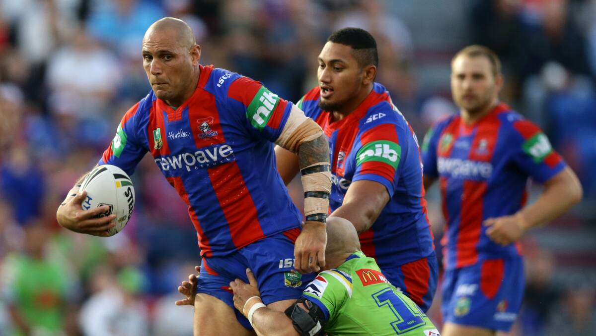 OUT: Jeremy Smith playing for the Newcastle Knights in 2016. Picture: Jonathan Carroll