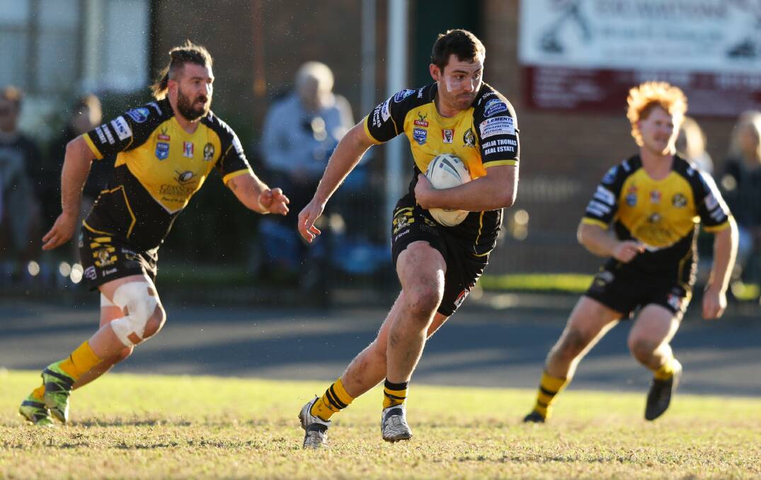 SIDELINED: Reed Hugo playing for Cessnock earlier this season. The second-placed Goannas and fellow top-five teams remain unsure if Newcastle Rugby League competition will resume in 2021. Picture: Jonathan Carroll