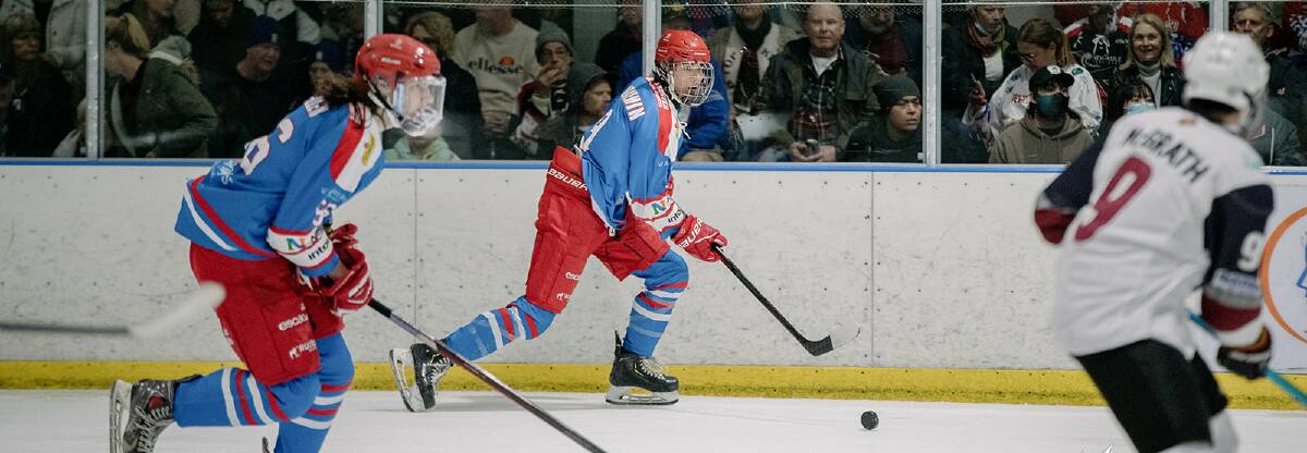 MOMENT: Northstars rookie Ryan Duchemin scored his first AIHL goal on Saturday night. Photo: AK Hockey Shots