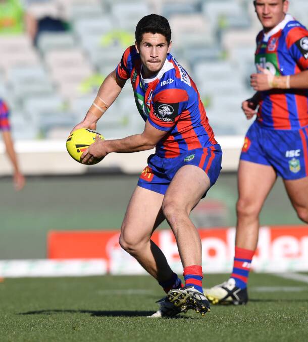 HISTORY: Jack Johns playing for the Newcastle Knights under 20s last year. The Italian World Cup representative has been named on Wests' bench for Saturday's Real NRL fixture against Souths at Harker Oval. Picture: NRL Photos
