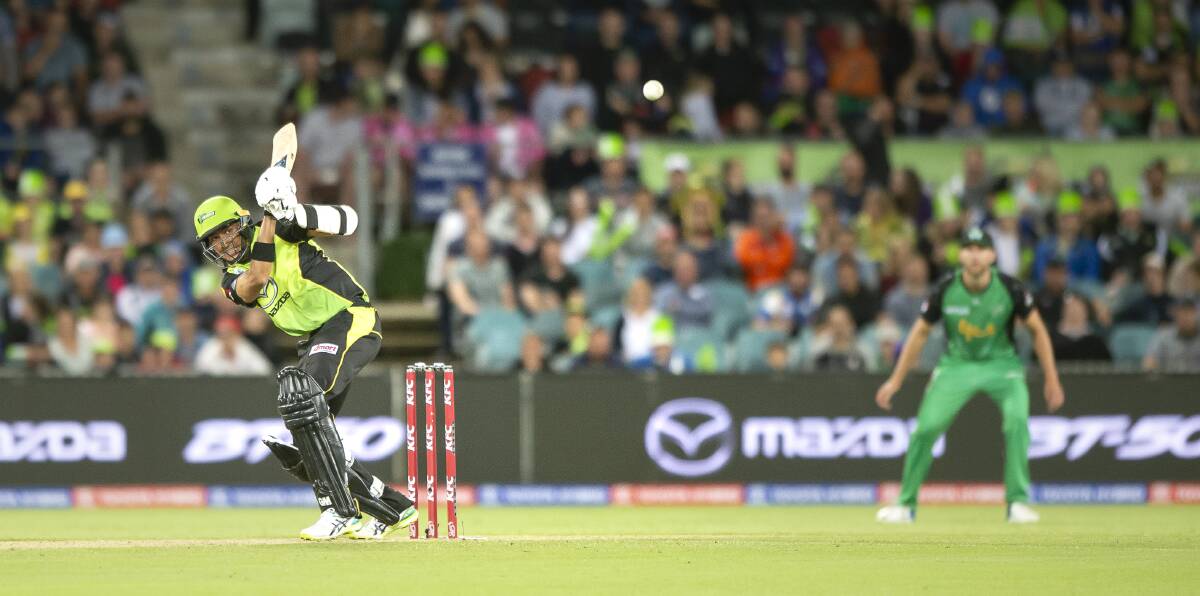 OUT: Jason Sangha playing Big Bash League for the Sydney Thunder against Melbourne Stars in Canberra last year. Picture: Sitthixay Ditthavong