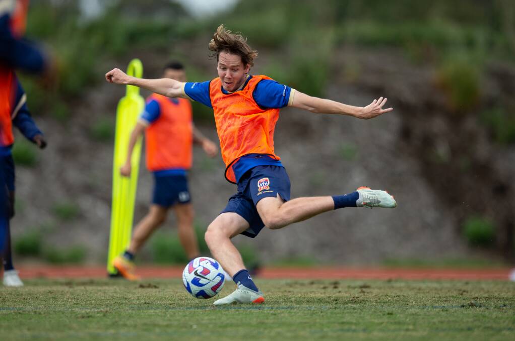 Daniel Stynes is preparing for his second A-League season at Newcastle. Picture by Marina Neil